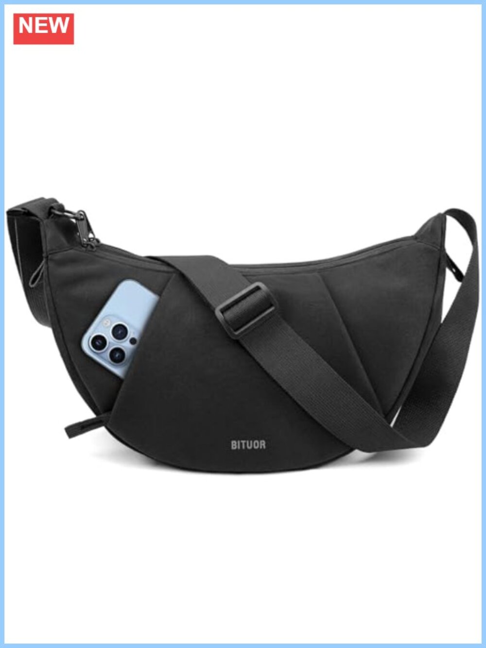 Anti-Theft Crescent Crossbody Bag Water-Resistant Multi-Pocket Shoulder Purse